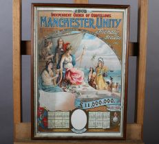 INDEPENDENT ORDER OF ODDFELLOWS MANCHESTER UNITY FRIENDLY SOCIETY PICTORIAL CALENDAR POSTER FOR