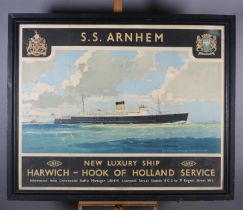 LNER POSTER - SS Arnhem New Luxury Ship Harwich to Hook of Holland Service, the North Sea ferry