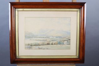 A SET OF SIX ANTIQUE MAHOGANY PICTURE FRAMES WITH GILT SLIPS, the aperture approximately 25.5cm x