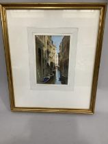 J. Barrie Haste, 'Side Canal, Venice', watercolour, signed to lower left, 19cm x 12.5cm