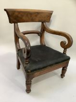 Mid 19th century apprentice piece child's bar back chair, 49cm high