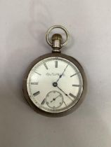 A late 19th century pocket watch by Elgin in an open faced Fahys Coin Monarch case No.K5950, keyless