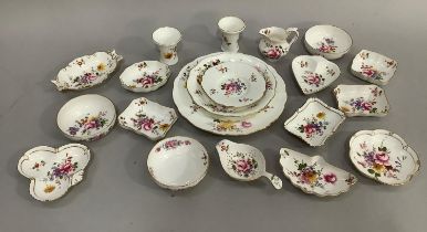 Royal Crown Derby Derby Posies pattern china comprising cake plate, two smaller plates, pin