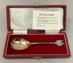 A York Minster commemorative silver spoon, Sheffield 1978 for Roberts and Belle Ltd, bowl hallmarked