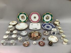 Quantity of continental and English porcelain to include Foley tea service, trinket boxes, gilt