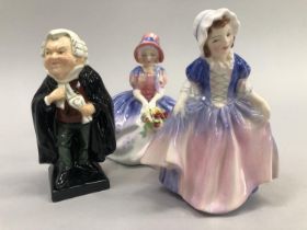 Three Royal Doulton figures, Dinky Do, Monica and Buzfuz, HN1678, HN1467, 11.5cm maximum