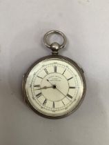 A Victorian centre seconds chronograph pocket watch by J Marks Leeds No. 54209, in silver open faced