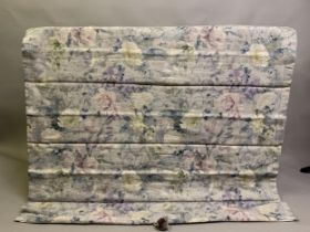 An unused roman blind in heavyweight floral linen, approx. 145 cm by 197 when fully extended
