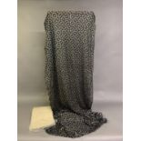 Liberty: a length of metallic black and silver fabric purchased in Liberty, finished at both