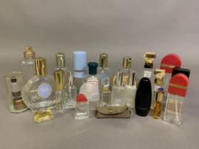 Mainly traditional brands of perfume bottles, some boxed, all empty, to include Yardley, Elizabeth