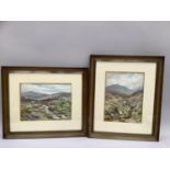 Morris B, pair of moorland watercolours on paper, 22cm x 29cm, both framed