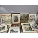 A collection of 19th century and later prints and original paintings