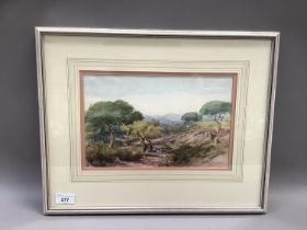 19th century English School, St Raphael Road to Valencia, watercolour, unsigned, 19cm x 29.5cm