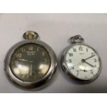 A Westclox Glo-Ben pocket watch, c1950, in a chromed case and protection case, together with a