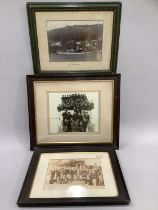 Maritime interest: A framed photograph of HMS Blenheim crew on deck, another of HMS Kestrel crew