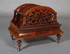 A MID 19th CENTURY ROSEWOOD CANTERBURY by Davidson Brothers, Cabinet Makers & Upholsterers, 131