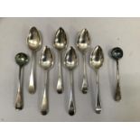 A set of six George III silver teaspoons, Hanovarian pattern, London 1804 Peter, Ann and William
