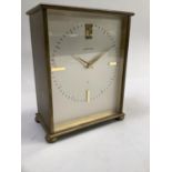 20th century Garrard brass mantle clock, with inscription to back plate, 'South Eastern Gas Board