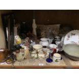 A quantity of mixed ceramics and glass ware comprising Royal Worcester Evesham, Carnival glass,
