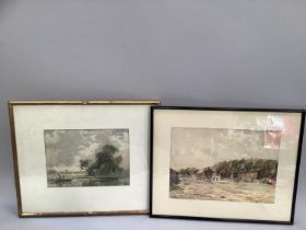 ARR Fred Lawson (1888-1968), Watercolour of a Yorkshire Dales village with figures, signed to bottom