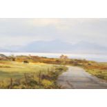 ARR ROBERT EGGINGTON (20th Century), Mull from Oban, coastal landscape, oil on canvas, signed to
