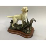 Border Fine Arts figure group 'Startled' of yellow labrador with English Partridge, 22cm high