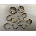 A collection of hoop earrings, all in 9ct gold Total approximate weight 7gm