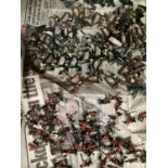 A large quantity of cold painted French lead soliders from the Battle of Waterloo in seven boxes