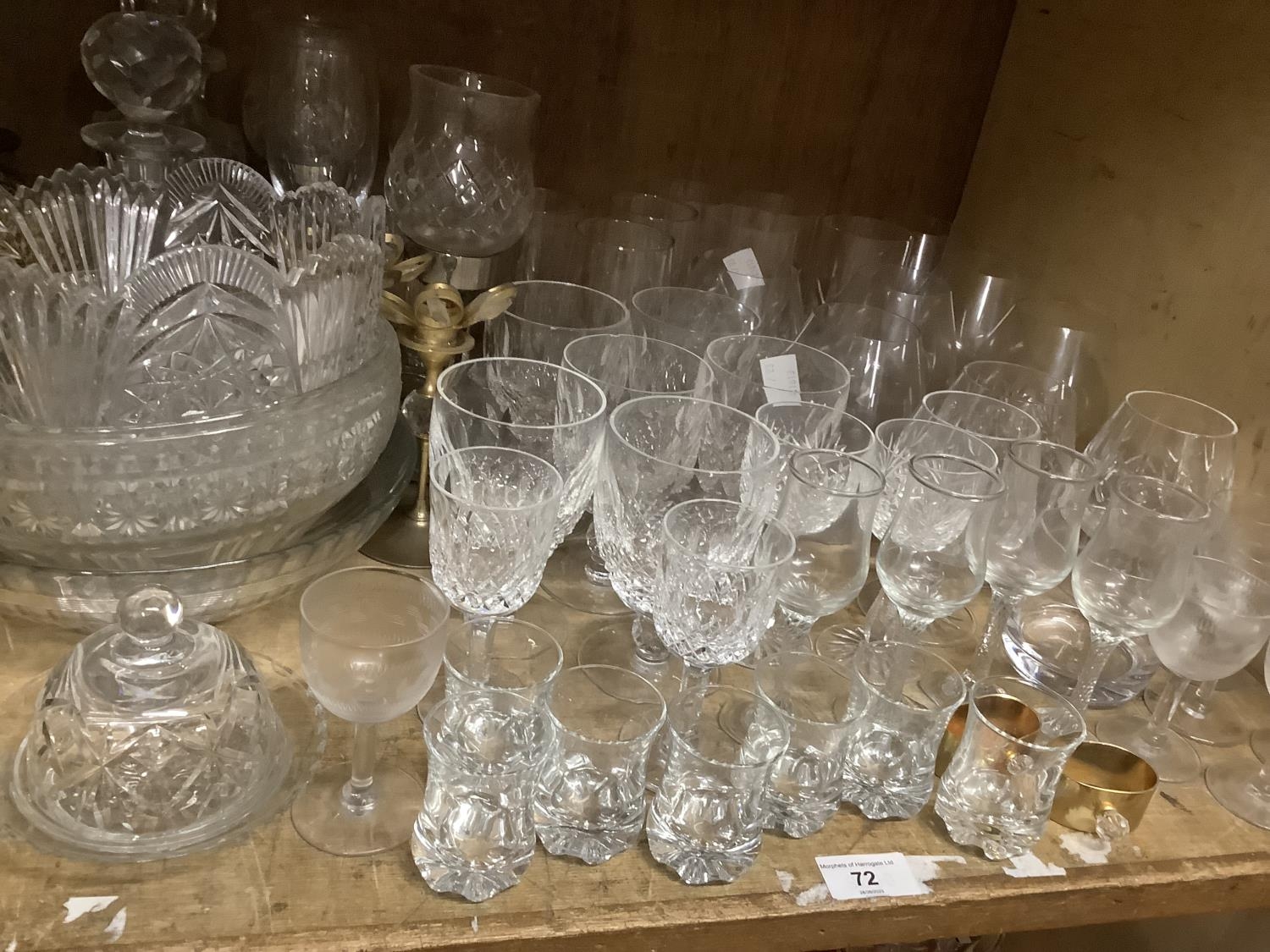 Quantity of glassware to include Waterford goblets, brandy glasses, tumblers etc.