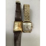 A gentleman's manual wristwatch c1930 in a rectangular gold filled case, no 811 1361876, unsigned,