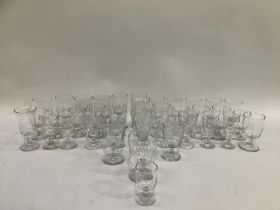 Quantity of 19th century and later glassware including goblets, wines etc.