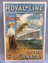 Advertising poster, Royal Line From Bristol Fastest to Canada - Canadian Northern Railway System,