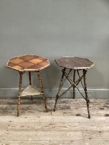 Two 19th century tiger bamboo side tables with octagonal tops