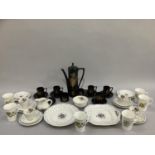 John Cuffley 'Pheonix' coffee service for five together with Spode Polka Dot pattern tea ware and