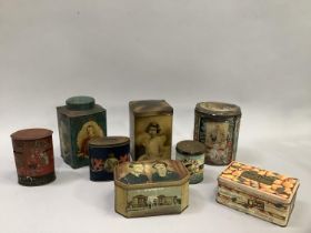 A collection of Royal Commemorative advertising tins including an example for Queen Victoria, George