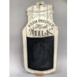 Blackboard in the form of a milk bottle