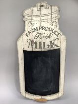 Blackboard in the form of a milk bottle