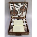 Brexton vintage picnic set in original case comprising two thermos, tupperware, cups, condiment