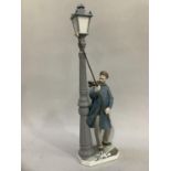 LLadro figure of a lamplighter 47.5cm high