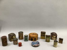 Quantity of vintage advertising tins for Allenbury's Malted Food, Bensdorp's Cocoa, Slip-On O-