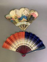 An unusual paper advertising fan, with a scalloped top border, for the Maison Du Télégraphe, 52 C.