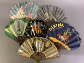 Advertising: a selection of French and English fans, the first in fontange form with military