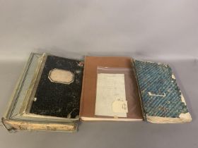 Victorian fabric pattern books: one dated 1887, French, containing checked, woven cottons; another