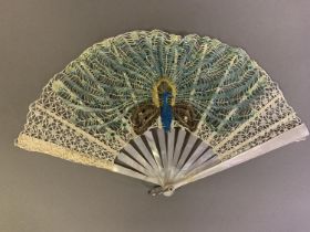 Ann Collier: the Peacock, a bobbin lace fan leaf designed with a central peacock with outspread