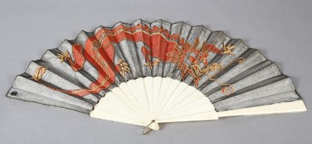 Ann Collier: A unique handmade fan leaf created by Ann Collier, in a departure from her usual