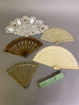 18th to 20th century brisé fans: a c 1820’s tortoiseshell fan with pointed sticks, pierced,