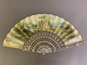 A Declaration of love: a good c1860’s mother of pearl fan with elaborately carved and pierced