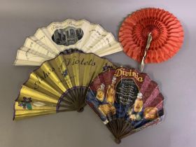 Bourjois: an example each of the gold paper fan for “Ashes of Roses” and its companion, “Ashes of