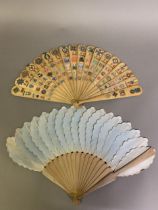 Of Military interest: A19th century scrap fan applied with scraps showing a series of Military