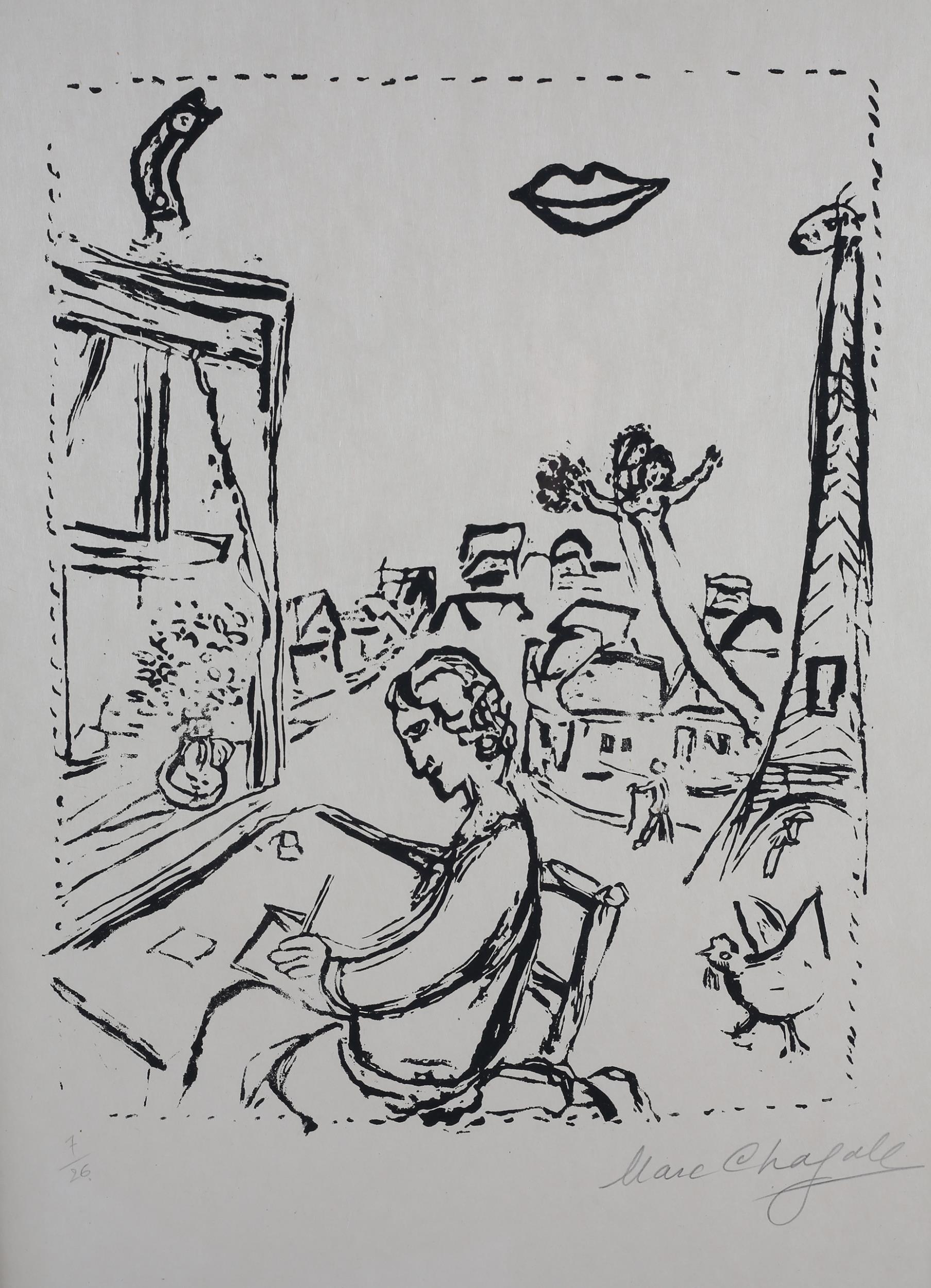 ARR By and After March Chagall (French 1887-1985), La Ville, Vole, Plate XVI, from the Poemes